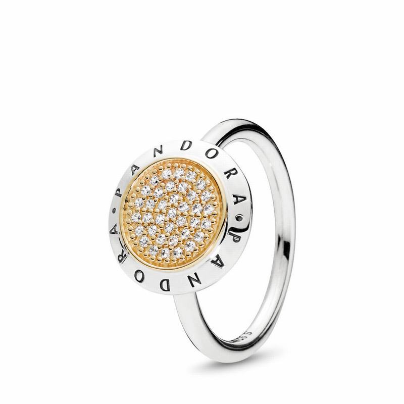 Pandora Signature Statement Ring Ireland - Two Tone/Cubic Zirconia - 519240OEN